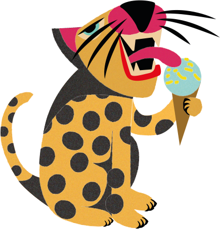Tigre tomando sorvete